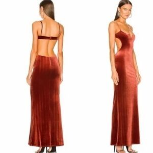 Michael Costello Rust Maxi Dress